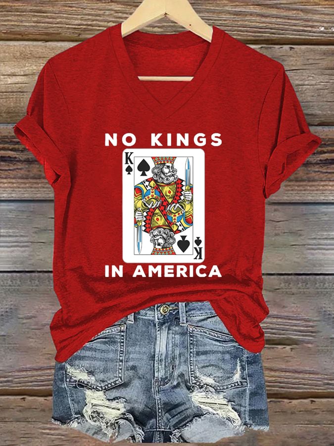 Women's Rejecting Kings Since 1776 Printed Casual T-Shirt