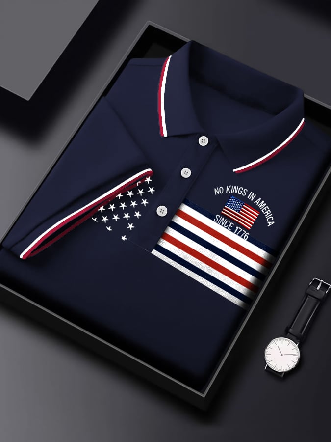 Men's Casual Fashion Fdt No King In America  Polo