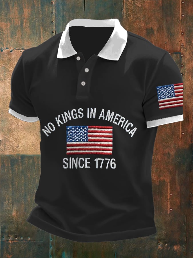 Men's Casual Fashion Fdt No King In America  Polo