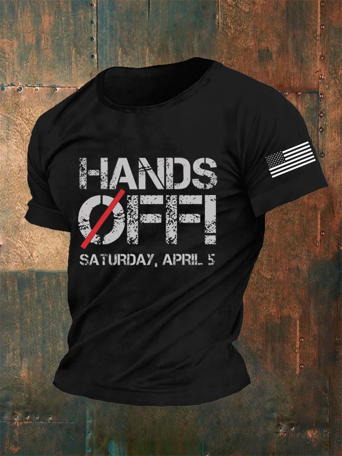 Men's Hands Off “Saturday April 5” Print T-Shirt