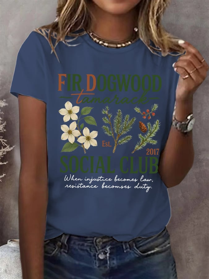 Women's Protect National Parks Print Round Neck T-Shirt