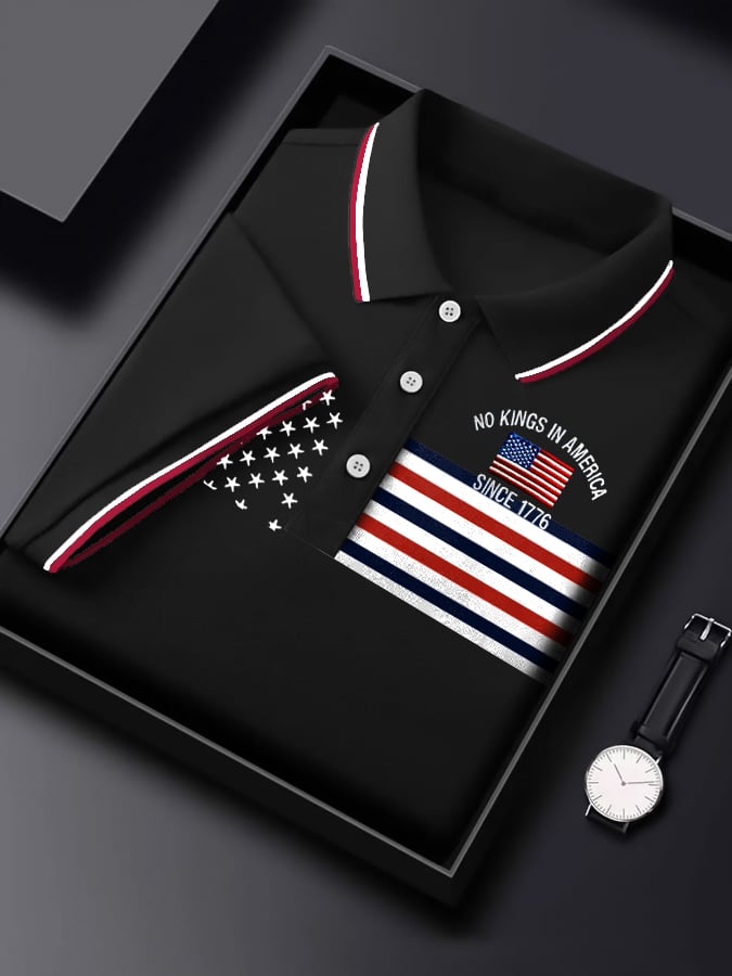 Men's Casual Fashion Fdt No King In America  Polo