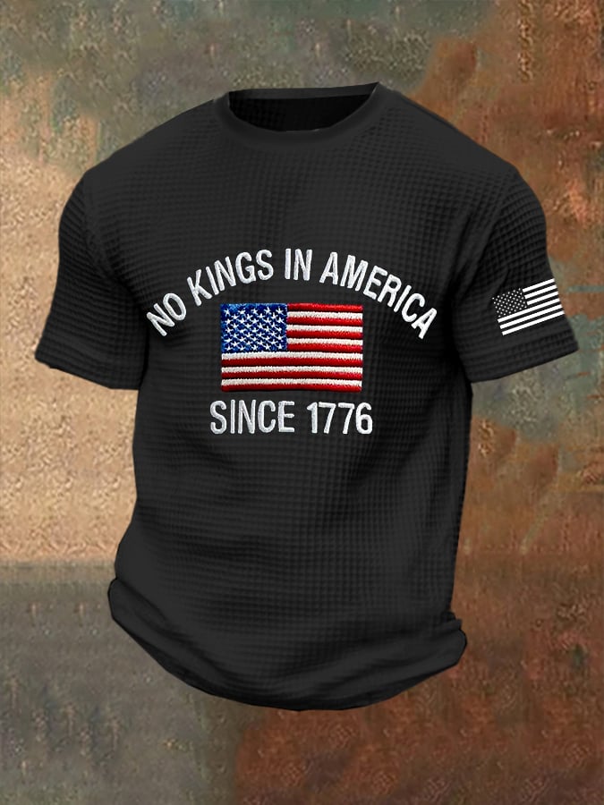 Men's FTD Waffle Fabric Crew Neck T-Shirt