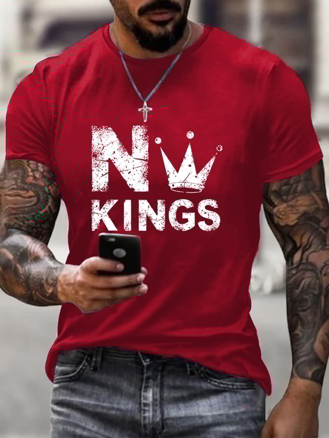 Men's FDT NO KINGS printed casual T-shirt
