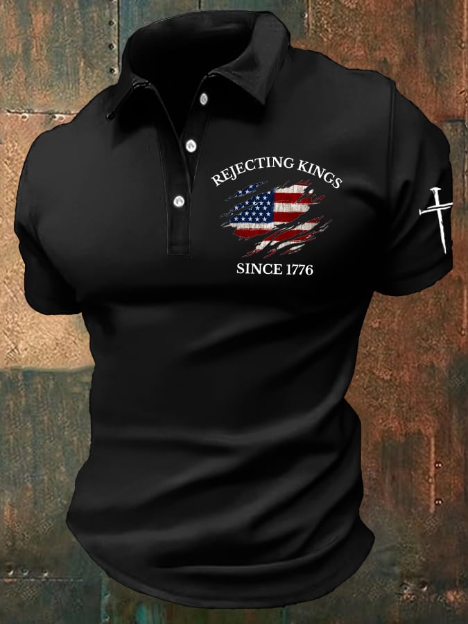 Men's “Rejecting Kings Since 1776” Casual POLO Shirt