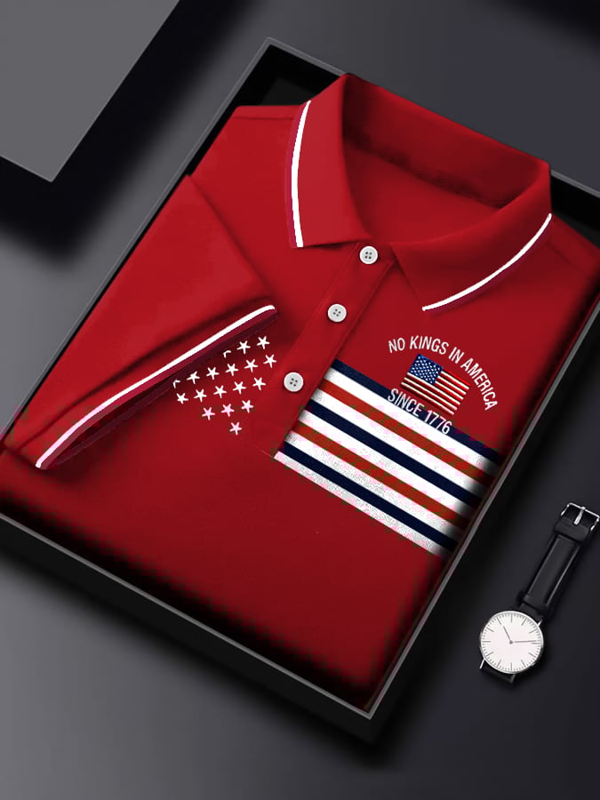 Men's Casual Fashion Fdt No King In America  Polo
