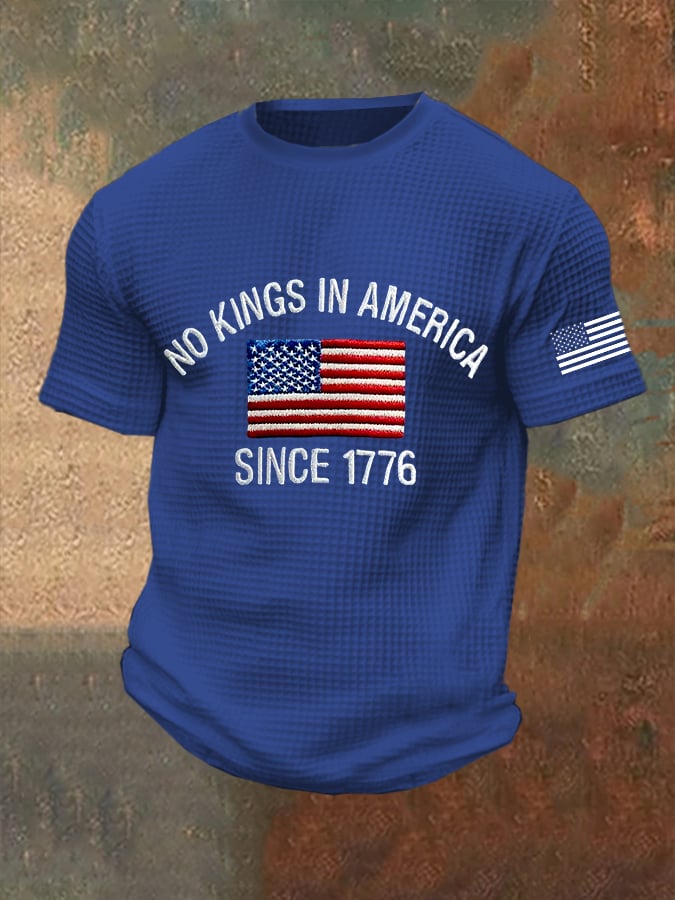 Men's FTD Waffle Fabric Crew Neck T-Shirt