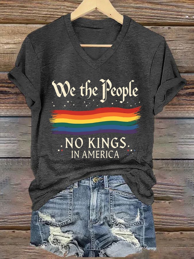 Women's No Kings In America Printed Casual T-Shirt