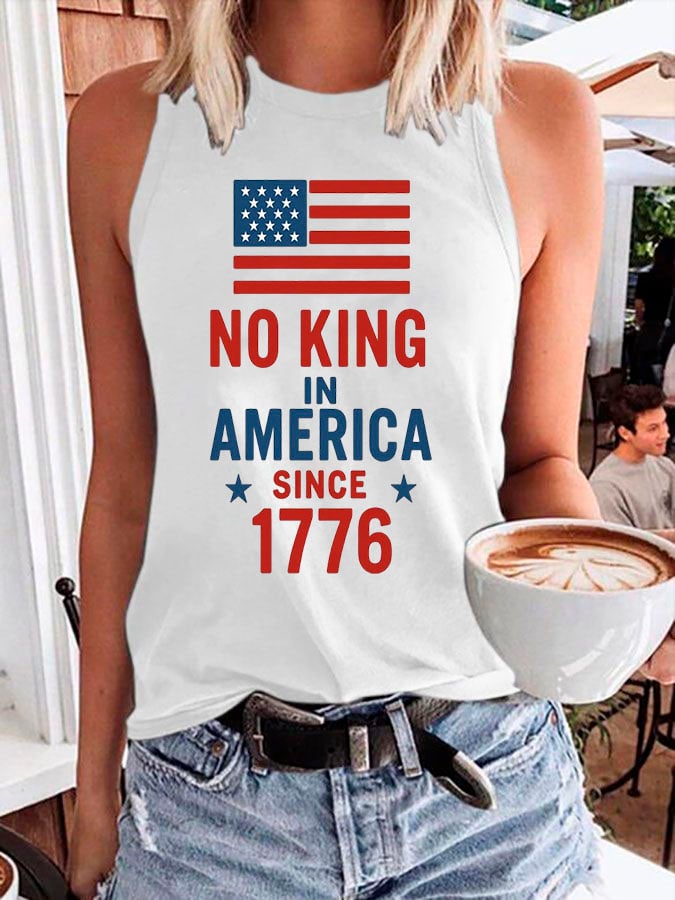 Women's No Kings In America Print Casual Tank Top