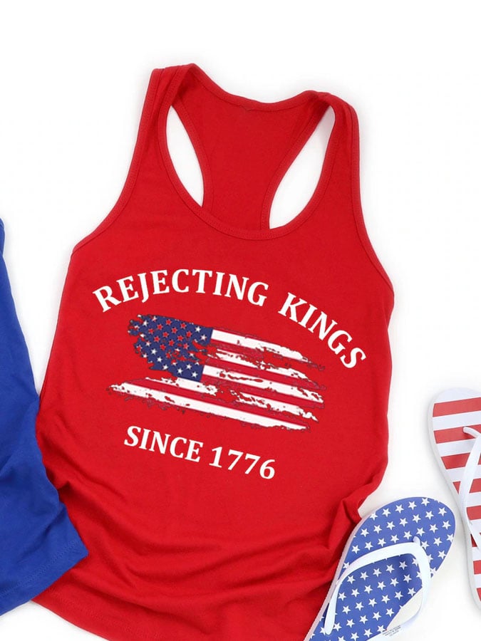 Women's Rejecting Kings Since 1776 Print Tank Top
