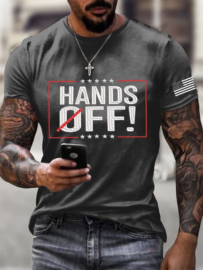 Men's Hands Off Protest Print T-Shirt