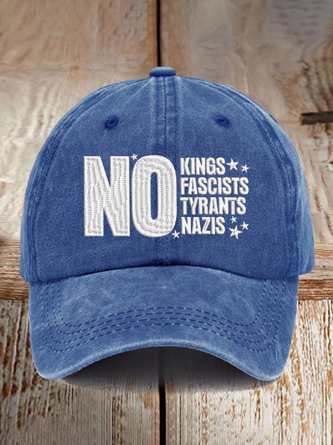 Retro No Kings No Fascists No Tyrants No Nazis Print Baseball Cap