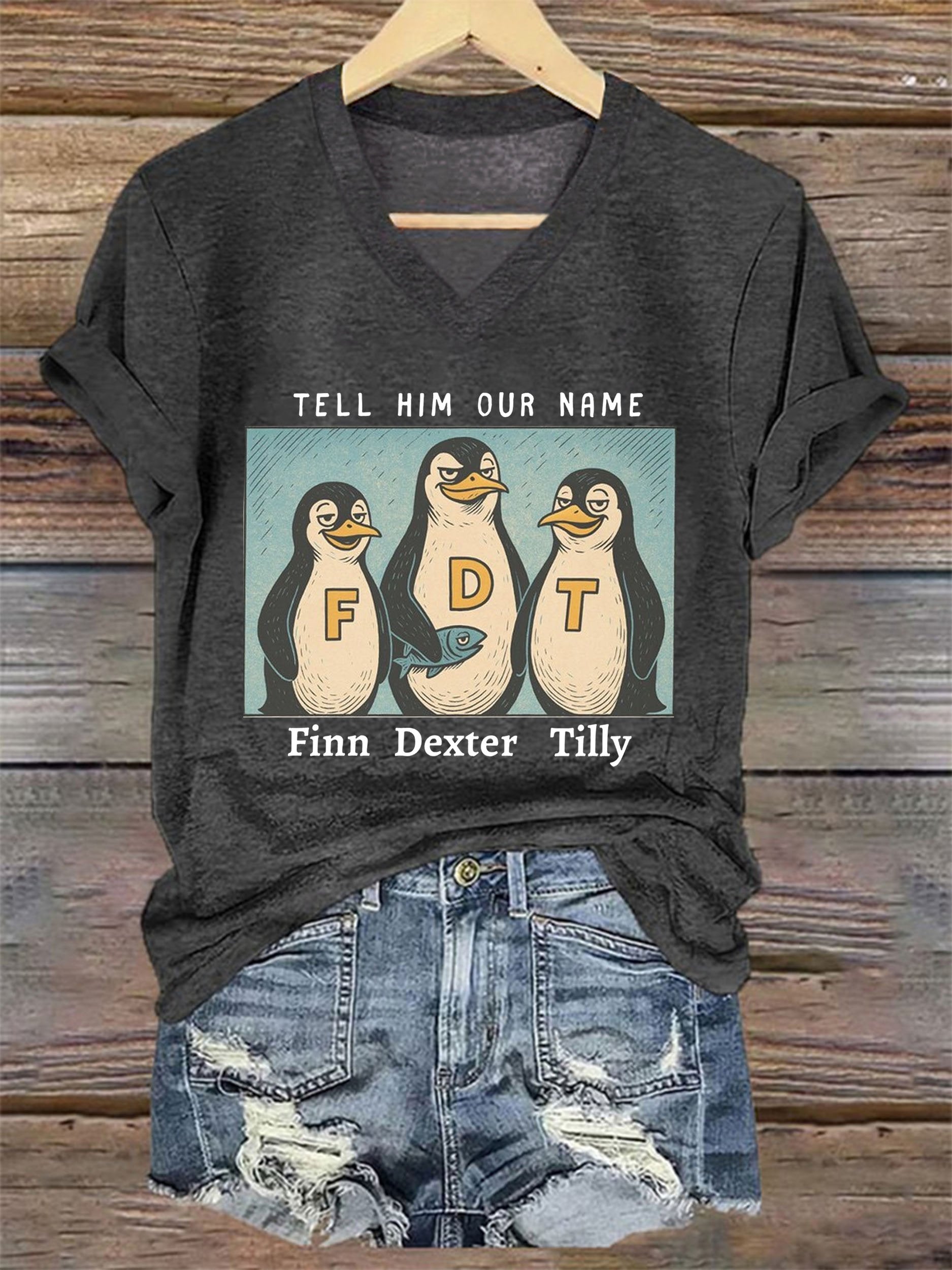 Women's Tell Him Our Name Finn Dexter Tilly Printed Short-Sleeved T-Shirt