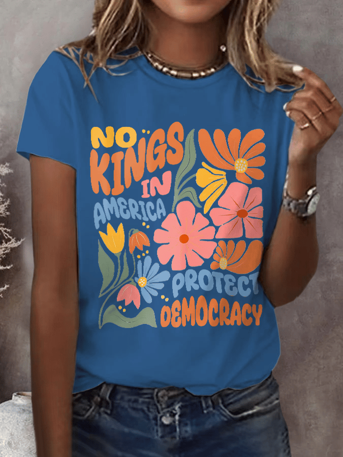 Women's Fashion Casual American Kingless Print T-Shirt