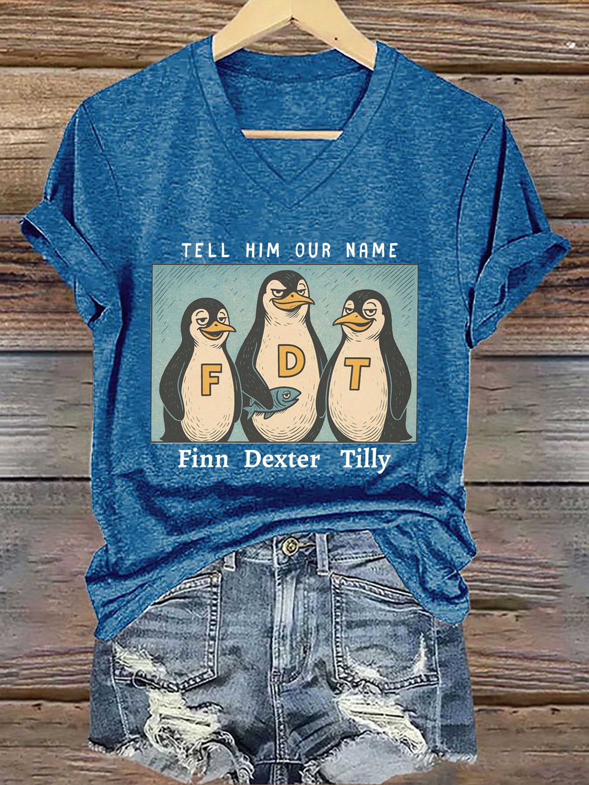 Women's Tell Him Our Name Finn Dexter Tilly Printed Short-Sleeved T-Shirt