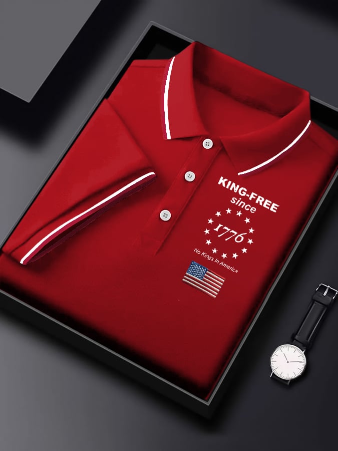 Men's Casual Fashion Fdt No King In America  Polo