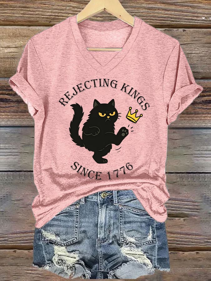 Women's Casual Fashion Fdt Cat Rejects The King T-Shirt