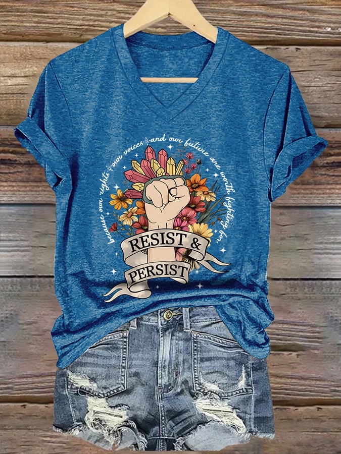 Women's casual FDT feminist print T-shirt