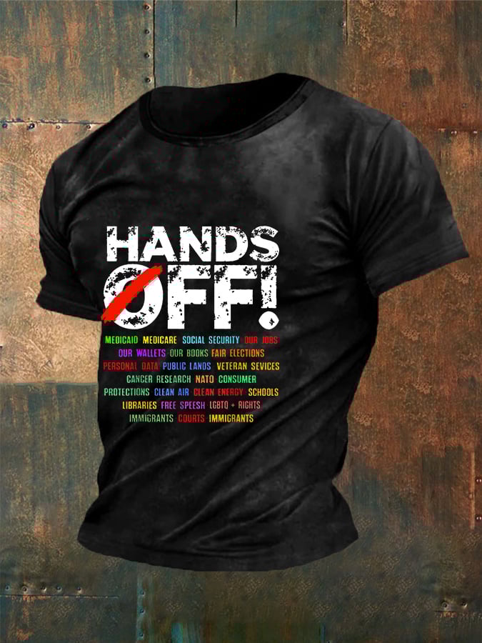 Men's Hands Off Protest Print T-Shirt