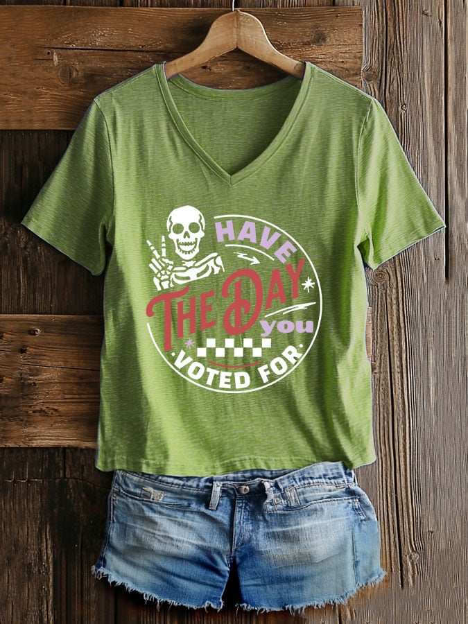 Women's Casual Fashion Animal Fdt Voting Print T-Shirt