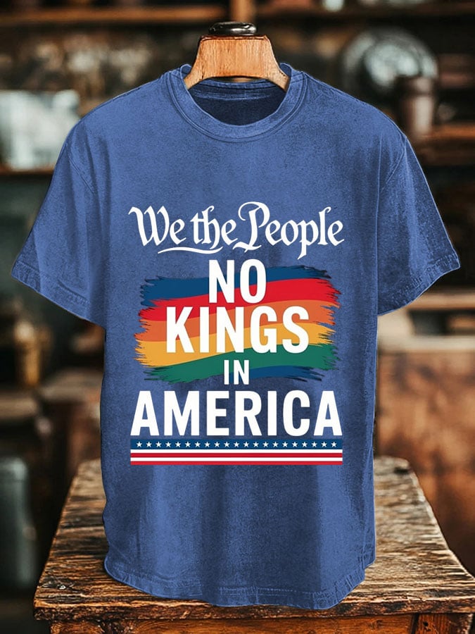 Men's No Kings In America Design Print T-Shirt
