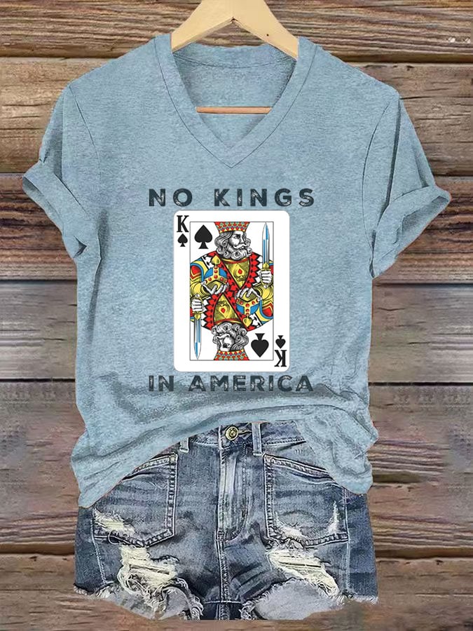 Women's Rejecting Kings Since 1776 Printed Casual T-Shirt