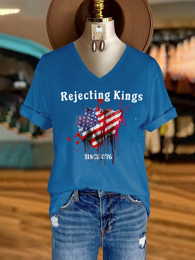 Women's Fashion Casual Reject The King Print T-Shirt