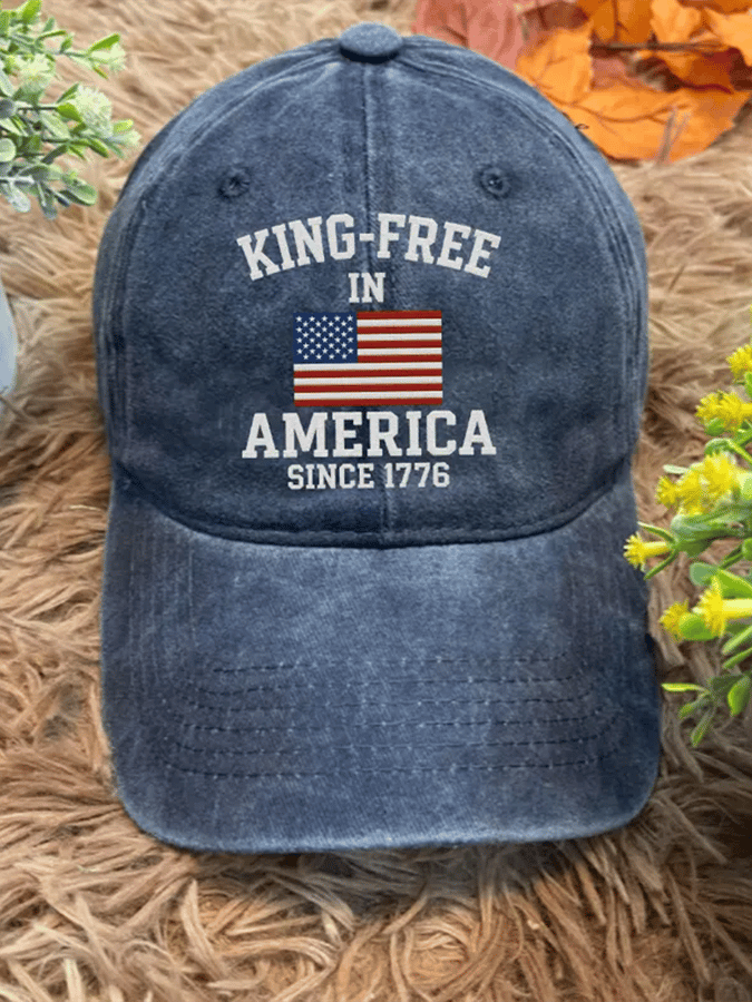 Unisex 'King-Free In America Since 1776 ' Printed Hat