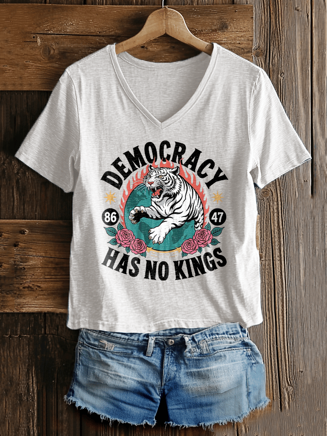 Women's Fashion Casual FDT Reject King Tiger Print T-shirt