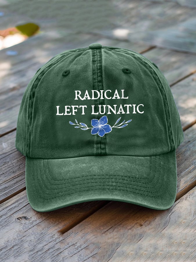 Unisex Floral Radicalized By Basic Decency Washed Cotton Hat