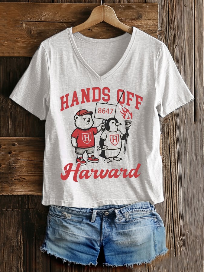 Women's FDT “Hands Off Harvard” Print Casual T-Shirt