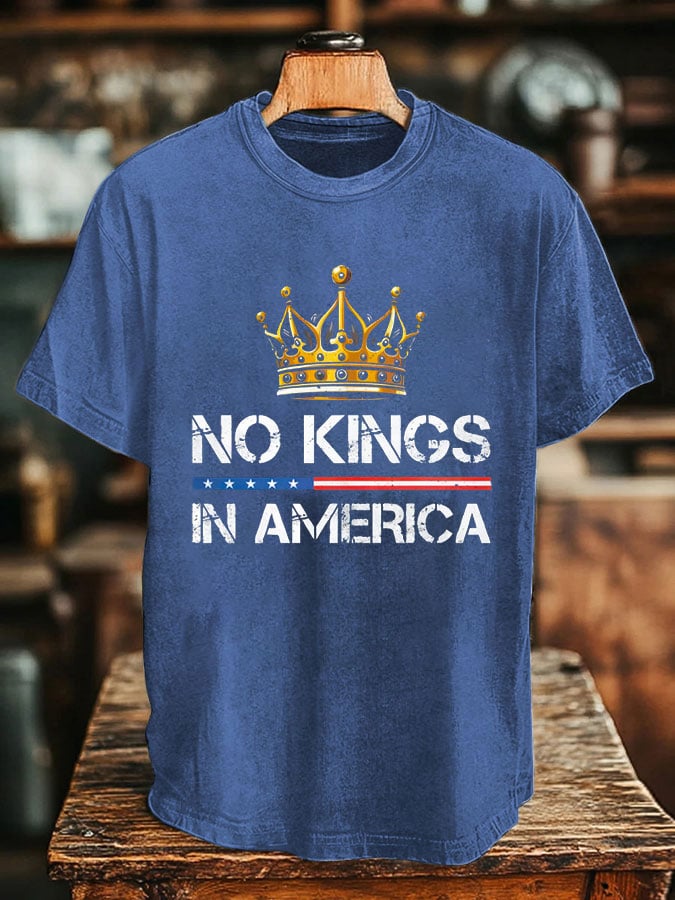 Men's No Kings In America Design Print T-Shirt