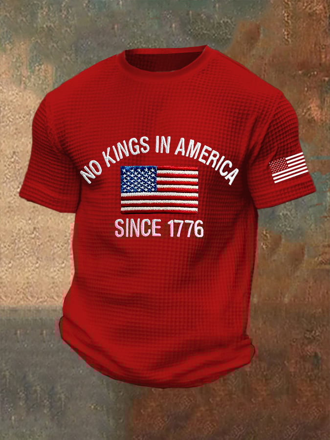 Men's FTD Waffle Fabric Crew Neck T-Shirt