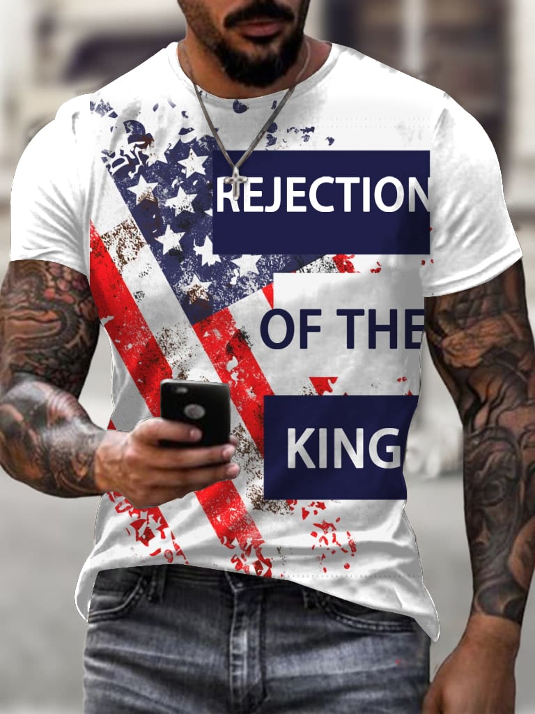 Men's Casual Fashion American Reject King Print T-Shirt
