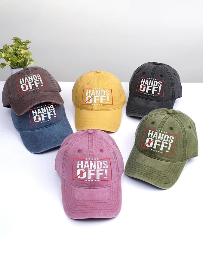 Unisex Distressed Washed Cotton FDT “Hands Off ” Hat