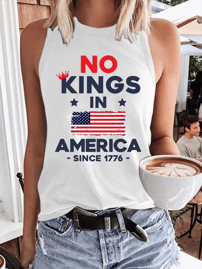 Women's No King In America Heat Transfer Casual Vest