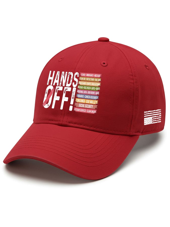 Unisex Retro Hands Off Protest Printed Baseball Cap