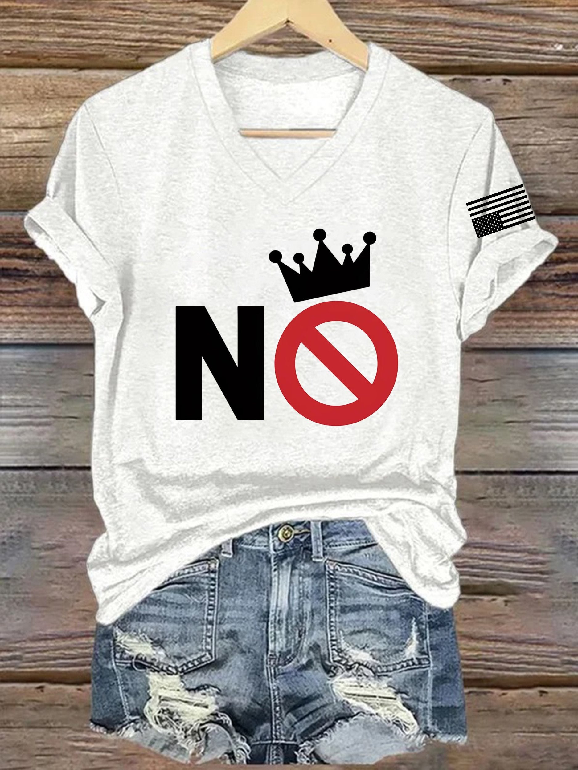 Women's No King Printed Short-Sleeved T-Shirt