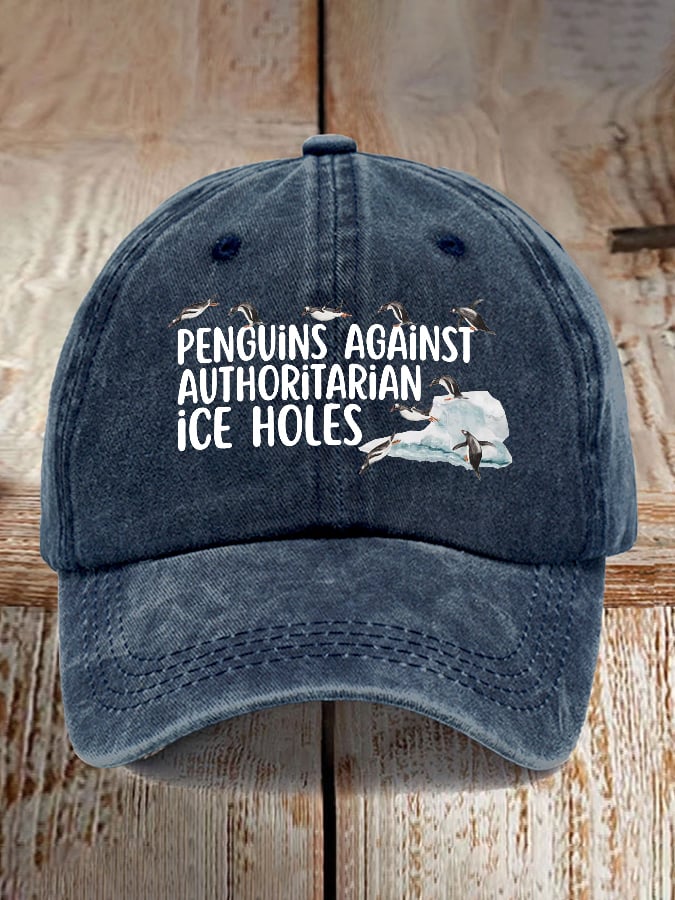 Penguins Against Authoritarian Ice Holes Print Baseball Cap
