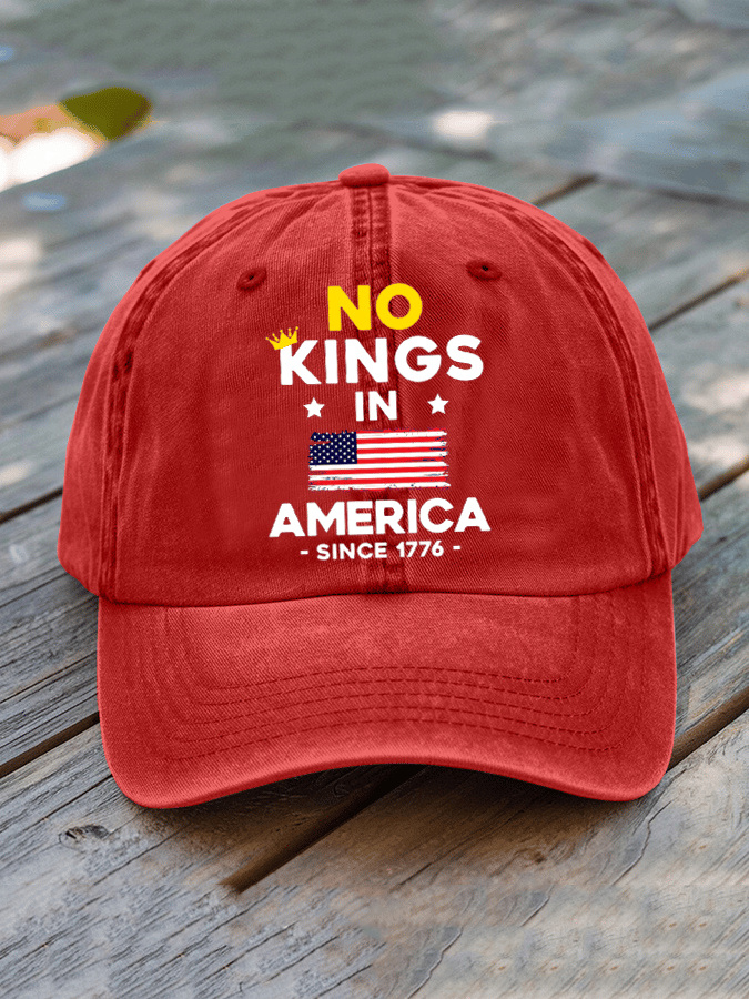 No King In America Since 1776 Printed Hat