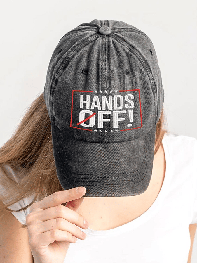 Unisex Distressed Washed Cotton FDT “Hands Off ” Hat