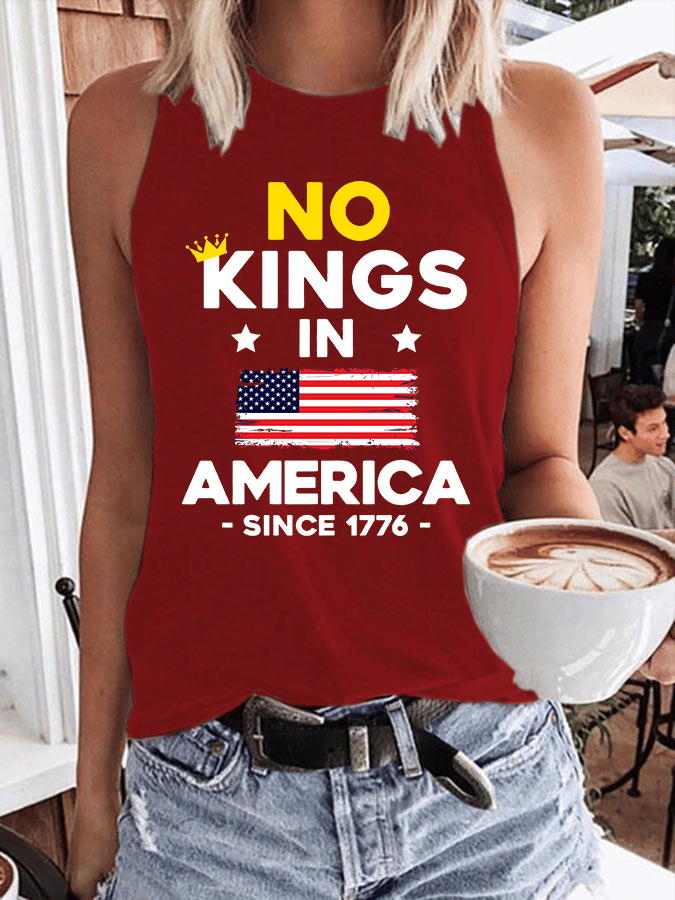 Women's No King In America Heat Transfer Casual Vest