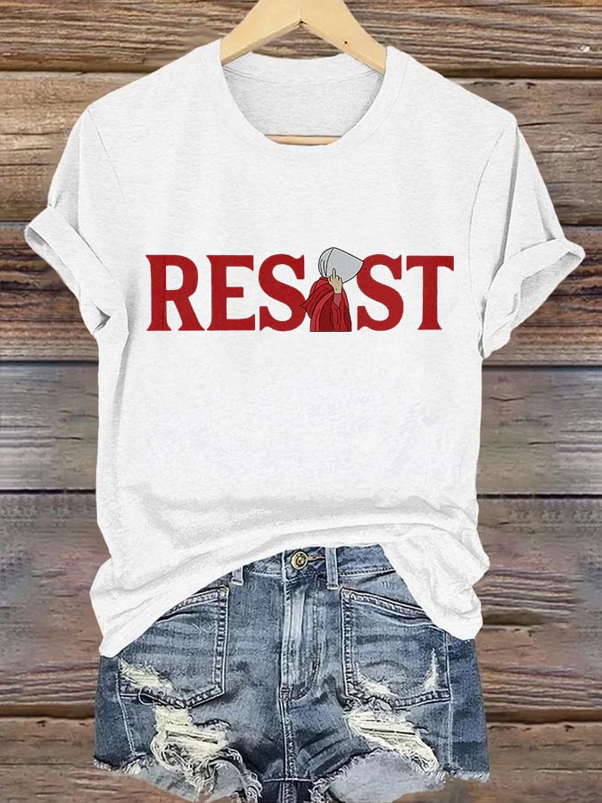 Retro Resist Feminist Female Empowerment Women's Rights Pro Choice Print T-Shirt