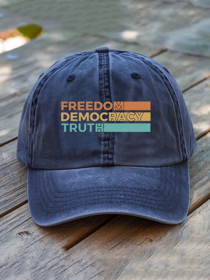 Unisex washed cotton democratic FDT hat
