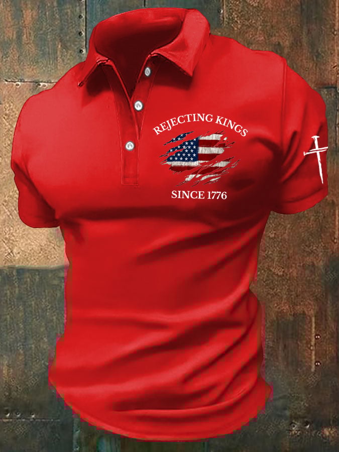 Men's “Rejecting Kings Since 1776” Casual POLO Shirt