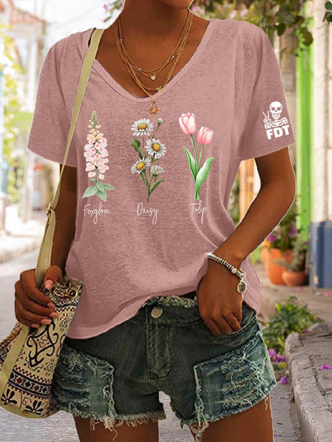 Women's Casual Retro Purple Art Print Cotton And Linen Shirt