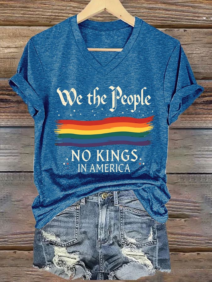 Women's No Kings In America Printed Casual T-Shirt