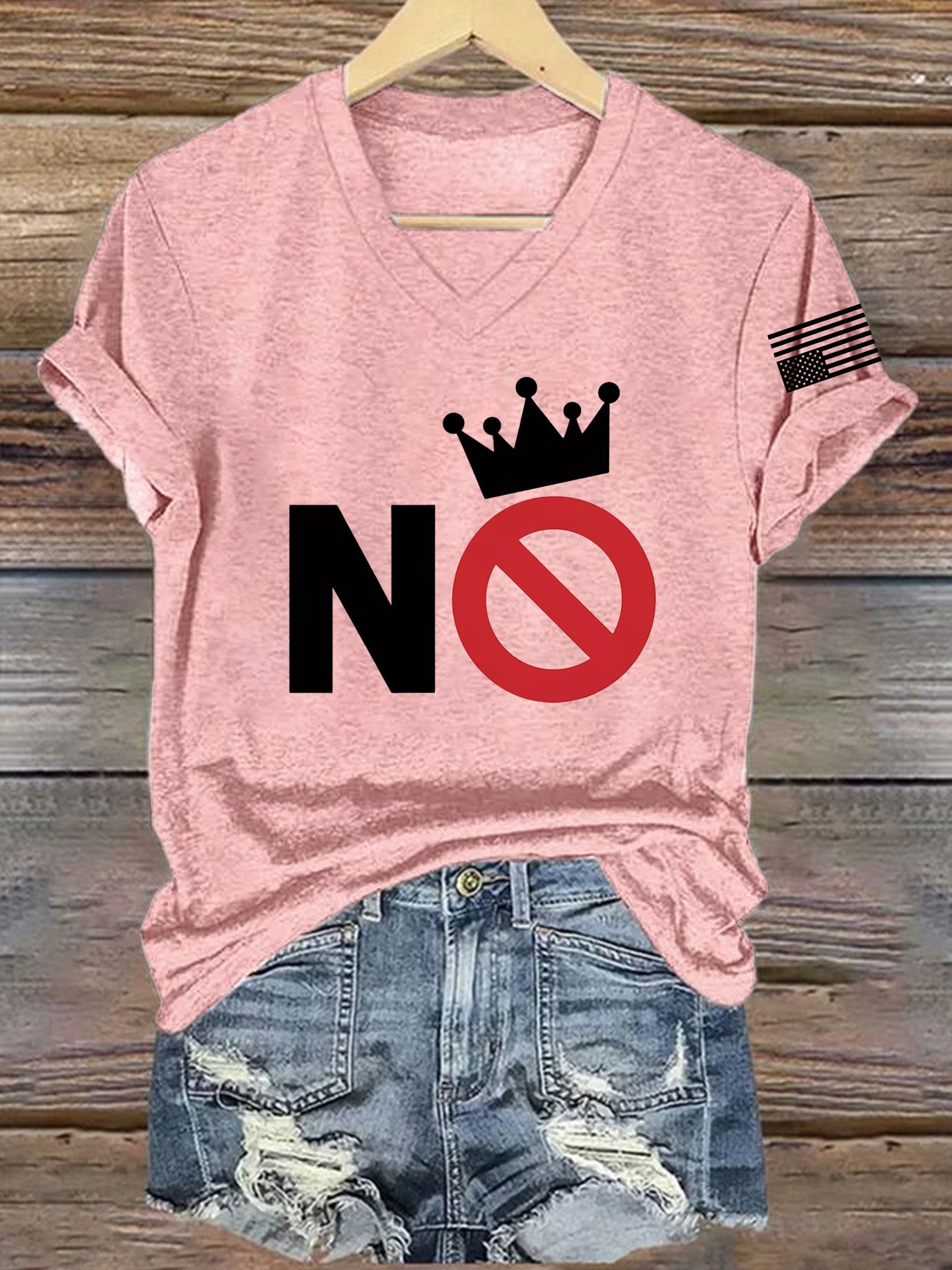 Women's No King Printed Short-Sleeved T-Shirt
