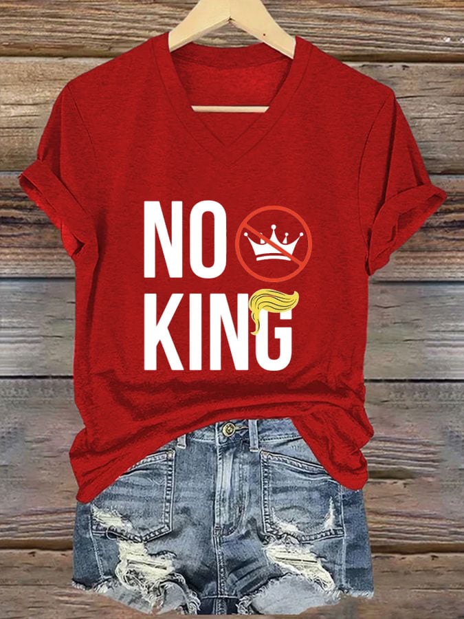 Women's No Kings In America Print Casual T-Shirt