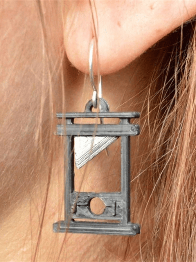 Unisex Retro Personalized Guillotine FDT Earrings